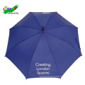 8 fold sections restaurant silk waterproof  navy blue fabric umbrella for sale wooden handle